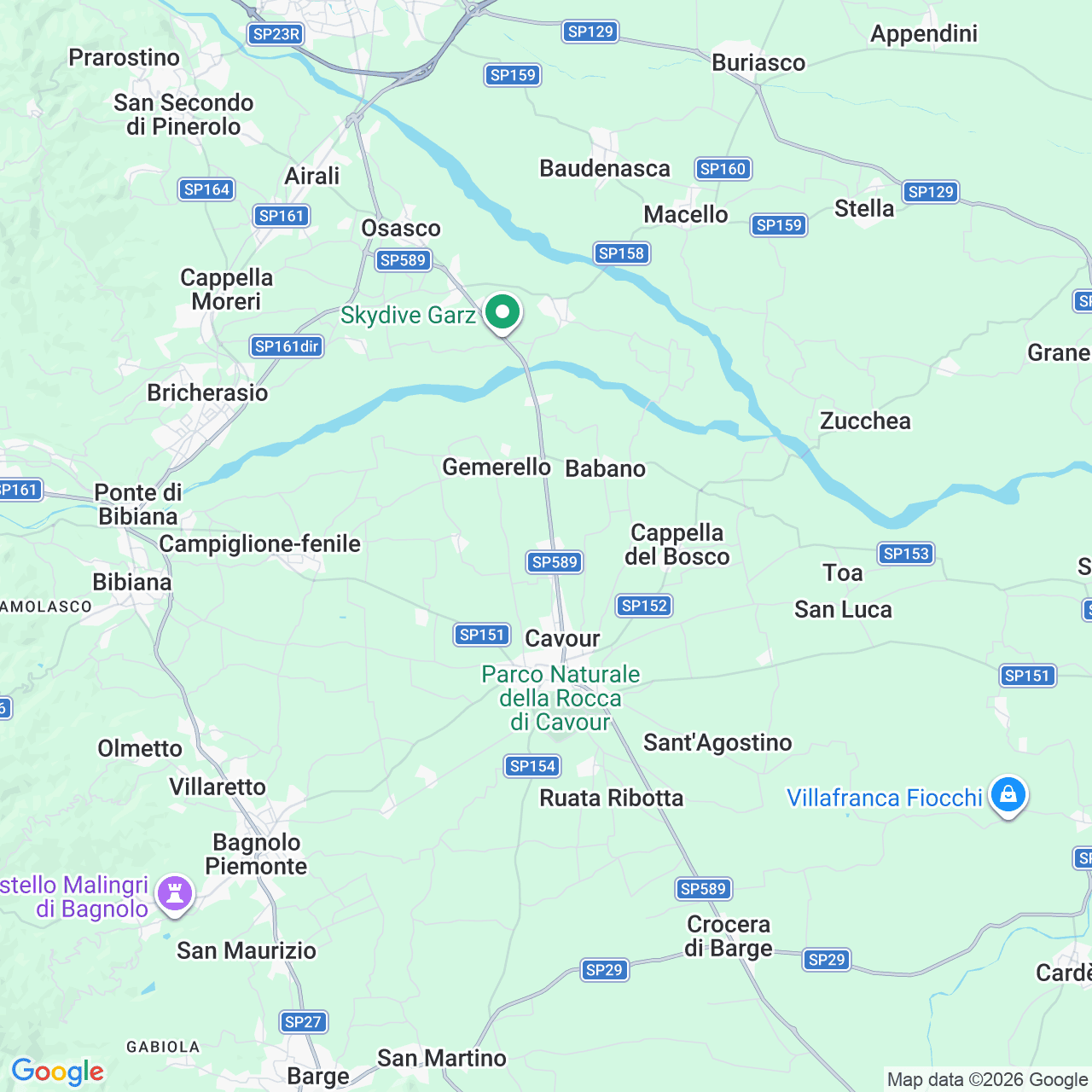 Contatti 1 Mappa della zona di Cavour (TO), dove si trova la sede di MM Automazioni
